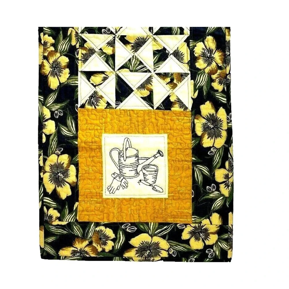 Pieced Embroidered Quilted Table Runner 16